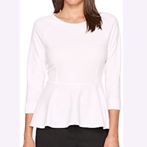 IVANKA TRUMP Off-White  Peplum Blouse NWOT